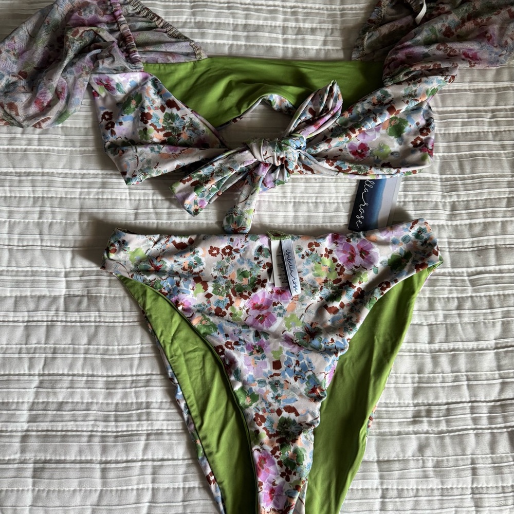 Isabella Rose Floral and Green Bikini Set